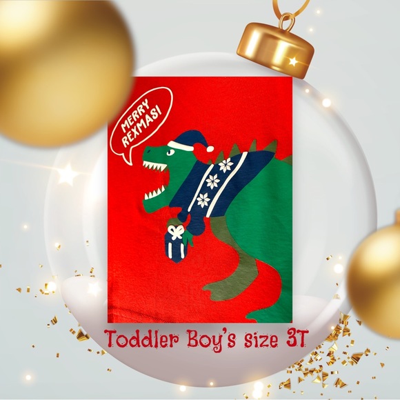 🦖Toddler’s 2-Pc Dinosaur Christmas Pajamas, Toddler Size 3T 🦖🎁 - Picture 2 of 7
